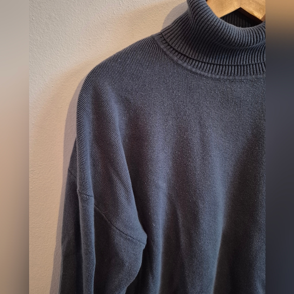 Cotton Silk And Cashmere Dark Green Sweater By Dynamite Oversized XS - Picture 2 of 6